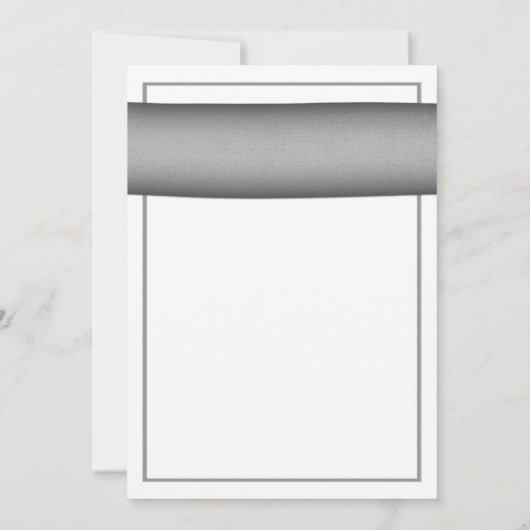 Gele Gerbera Daisy Gray Ribbon Uitnodiging (Achterkant)