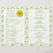 Gele Gerbera Daisy Green Floral Wedding Programme (Achterkant)