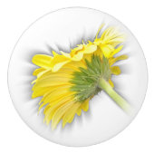 gele gerbera daisy keramische knop (Voorkant)