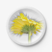 gele gerbera daisy papieren bordje (Voorkant)