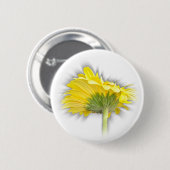 gele gerbera daisy ronde button 5,7 cm (Voorkant /achterkant)