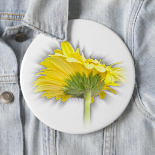 gele gerbera daisy ronde button 6,0 cm