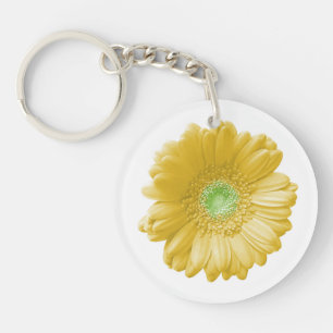 Gele gerbera daisy sleutelhanger