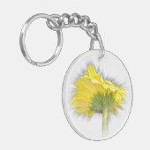 gele gerbera daisy sleutelhanger (Voorkant Links)