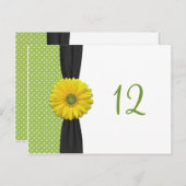 Gele Gerbera Daisy Table Number Card Briefkaart (Voorkant / Achterkant)