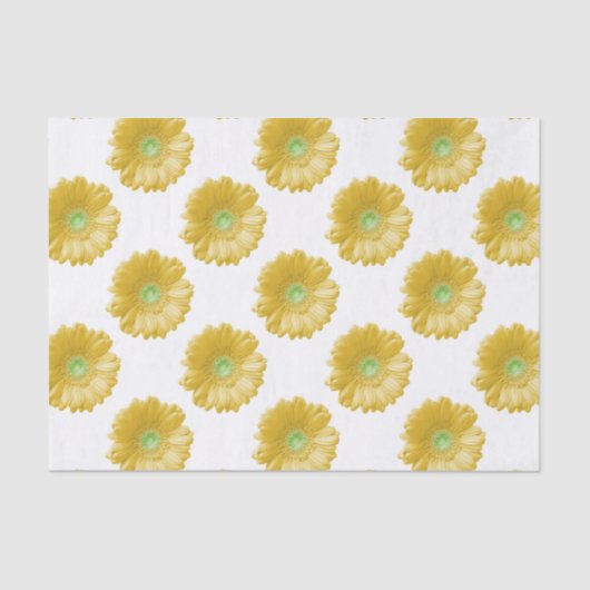 Gele gerbera daisy tissuepapier (Voorkant)