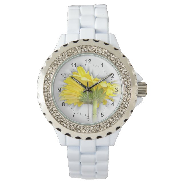 gele gerbera margriet horloge (Voorkant)