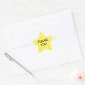 Gele Geruite Bedankt Ster Sticker (Envelop)