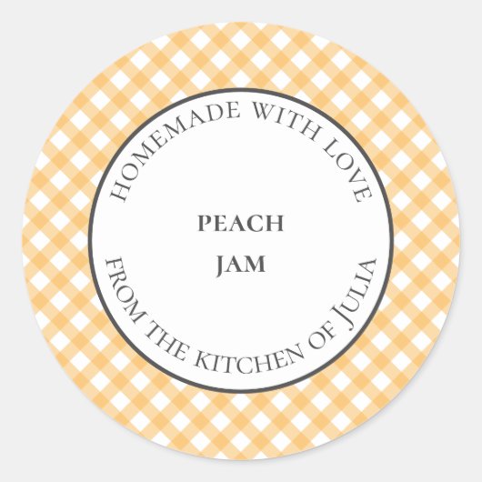 Gele geruite etiketten voor voedselvotflessen als  (Voorkant)