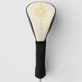 Gele geruite golfhoofdhoes golfheadcover