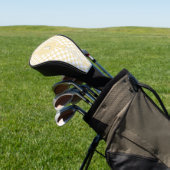 Gele geruite golfhoofdhoes golfheadcover (Insitu)