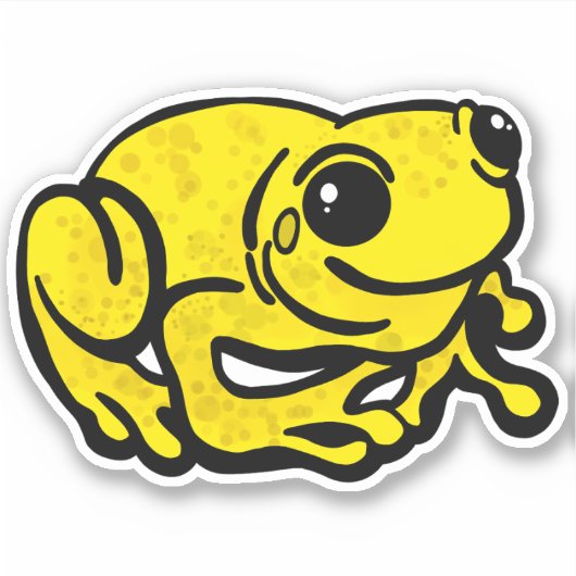 Gele gesleepte pad sticker (Voorkant)