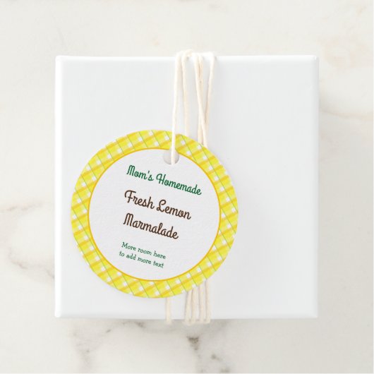 Gele gespeelde cheques bewerkbare retrant bedankjes labels (In situ)