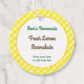 Gele gespeelde cheques bewerkbare retrant bedankjes labels (Voorkant)