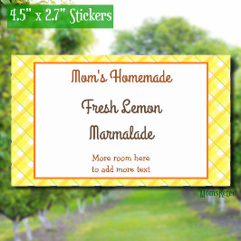 Gele gespeelde cheques bewerkbare retrant rechthoekige sticker