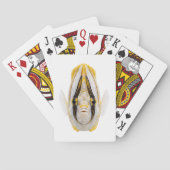 Gele gestreepte engelvis portret pokerkaarten (Achterkant)