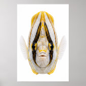 Gele gestreepte engelvis portret poster (Voorkant)