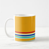 Gele gestreepte >kleurrijke koffiemok (Links)