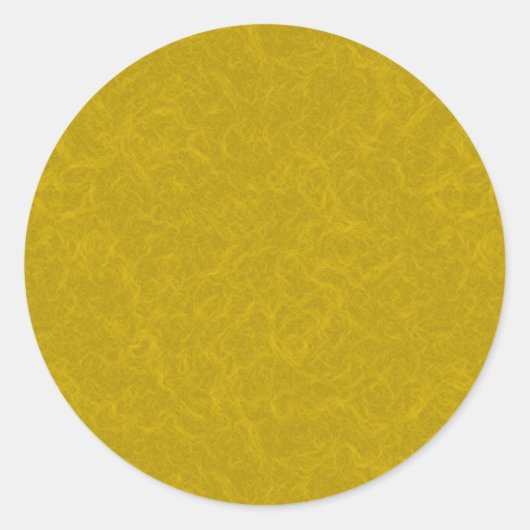 Gele gestructureerd oppervlak met wervelend patroo ronde sticker (Voorkant)