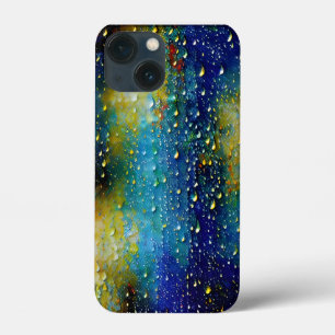 Gele getextureerde Blauwe Crisis Heldere Raindrop Case-Mate iPhone Case