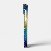 Gele getextureerde Blauwe Crisis Heldere Raindrop  Case-Mate iPhone Case (Achterkant / Links)