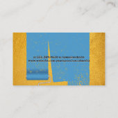 Gele getextureerde muur | Blauw schilderij van Pai Visitekaartje (Achterkant)