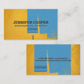 Gele getextureerde muur | Blauw schilderij van Pai Visitekaartje (Voorkant / Achterkant)