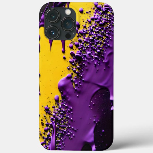 Gele getextureerde Paarse zwartwit Case-Mate iPhone Case (Achterkant)