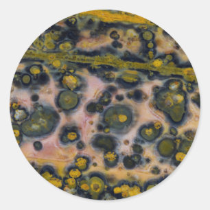 Gele gevlekte Oceaan Jasper Ronde Sticker