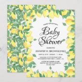 Gele geweldige limonade baby shower kaart (Voorkant / Achterkant)