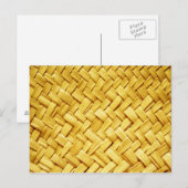 Gele geweven strotextuur briefkaart (Voorkant / Achterkant)