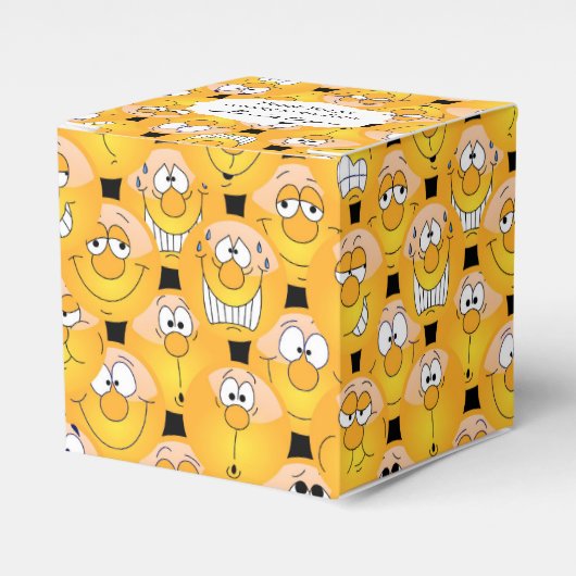 Gele Gezicht 😉 Emoji-ontwerp Bedankdoosjes (Voorkant Zijde)