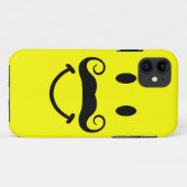 Gele gezicht met snor iPhone 5 Hoesje (Achterkant (horizontaal))