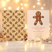 Gele Gingerbread Man Cookie Exchange Kerstmis Kaart