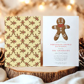 Gele Gingerbread Man Cookie Exchange Kerstmis Kaart
