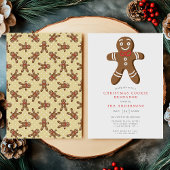Gele Gingerbread Man Cookie Exchange Kerstmis Kaart