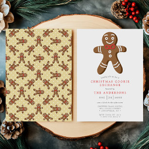 Gele Gingerbread Man Cookie Exchange Kerstmis Kaart