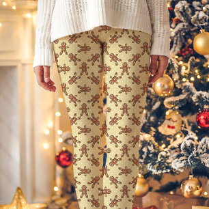 Gele Gingerbread Man Polka Dot Kerstmis Leggings