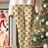 Gele Gingerbread Man Polka Dot Kerstmis Leggings
