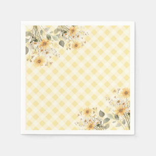 Gele gingham Baby shower Servet