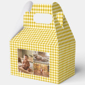 Gele Gingham Ballonnen Aangepaste Foto Verjaardag Bedankdoosjes (Achterkant)