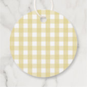 Gele Gingham Banana Party Favor Dank u Labels (Achterkant)