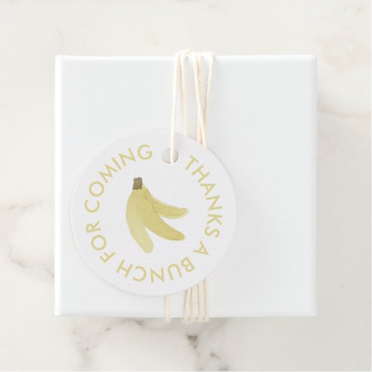 Gele Gingham Banana Party Favor Dank u Labels (In situ)