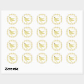 Gele Gingham Banana Party - Gepersonaliseerde Stic Ronde Sticker (Vel)