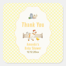 Gele Gingham Boerderij Verse Kuikens Baby Shower 