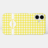 Gele Gingham Check Monogramed Custom Hoesje-Mate Case-Mate iPhone Case (Achterkant (horizontaal))