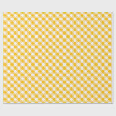 Gele Gingham Check Pattern Cadeaupapier (Vlak)
