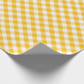 Gele Gingham Check Pattern Cadeaupapier (Hoek)