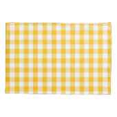 Gele Gingham Check Pattern Kussensloop (Achterkant-Links)