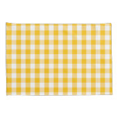 Gele Gingham Check Pattern Kussensloop (Achterkant-Rechts)